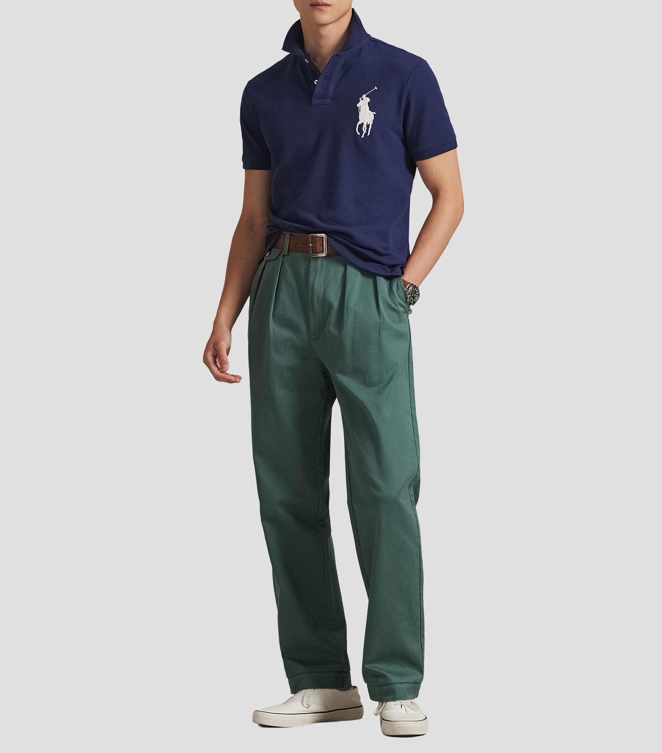 Playera tipo polo manga corta diseño sólido Hombre